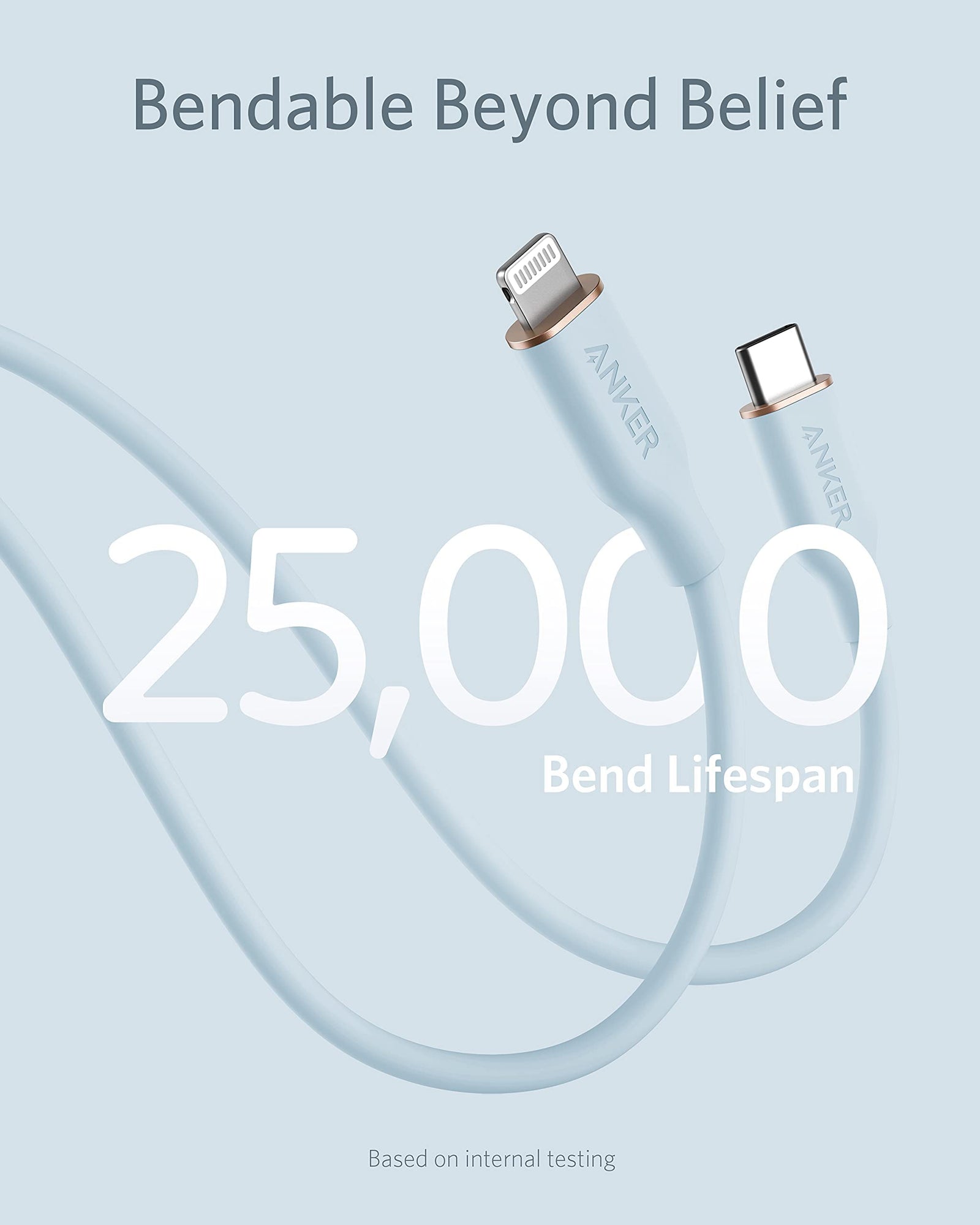 Cable Anker <b>641</b> USB-C a Lightning (Flow, silicona)