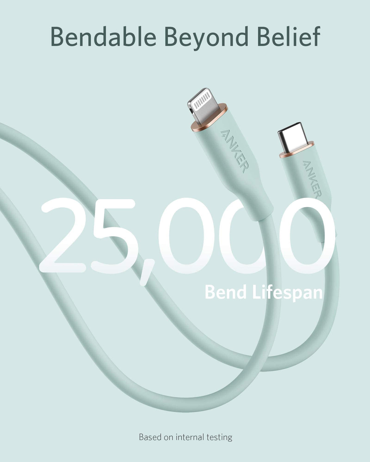 Cable Anker <b>641</b> USB-C a Lightning (Flow, silicona)