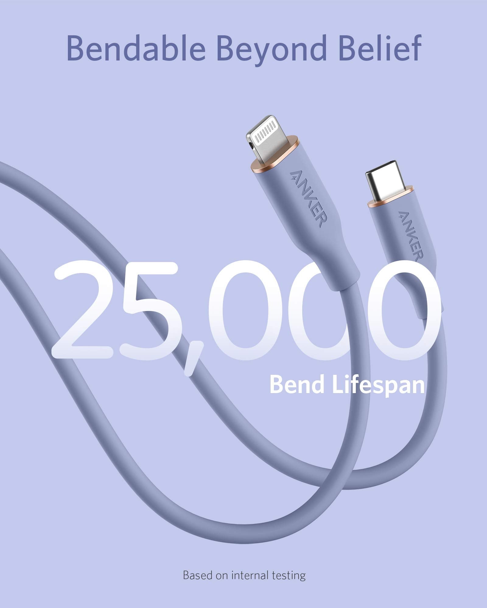 Cable Anker <b>641</b> USB-C a Lightning (Flow, silicona)