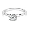 14K White Gold 7/8 Cttw Lab Grown Diamond Solitaire Cathedral Style Engagement Ring (F-G Color, VS1-VS2 Clarity) - Size 5