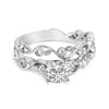 14K White Gold Lab Grown Diamond 1.0 Cttw Vintage Style Engagement Ring and Band Set - Ring Size 5