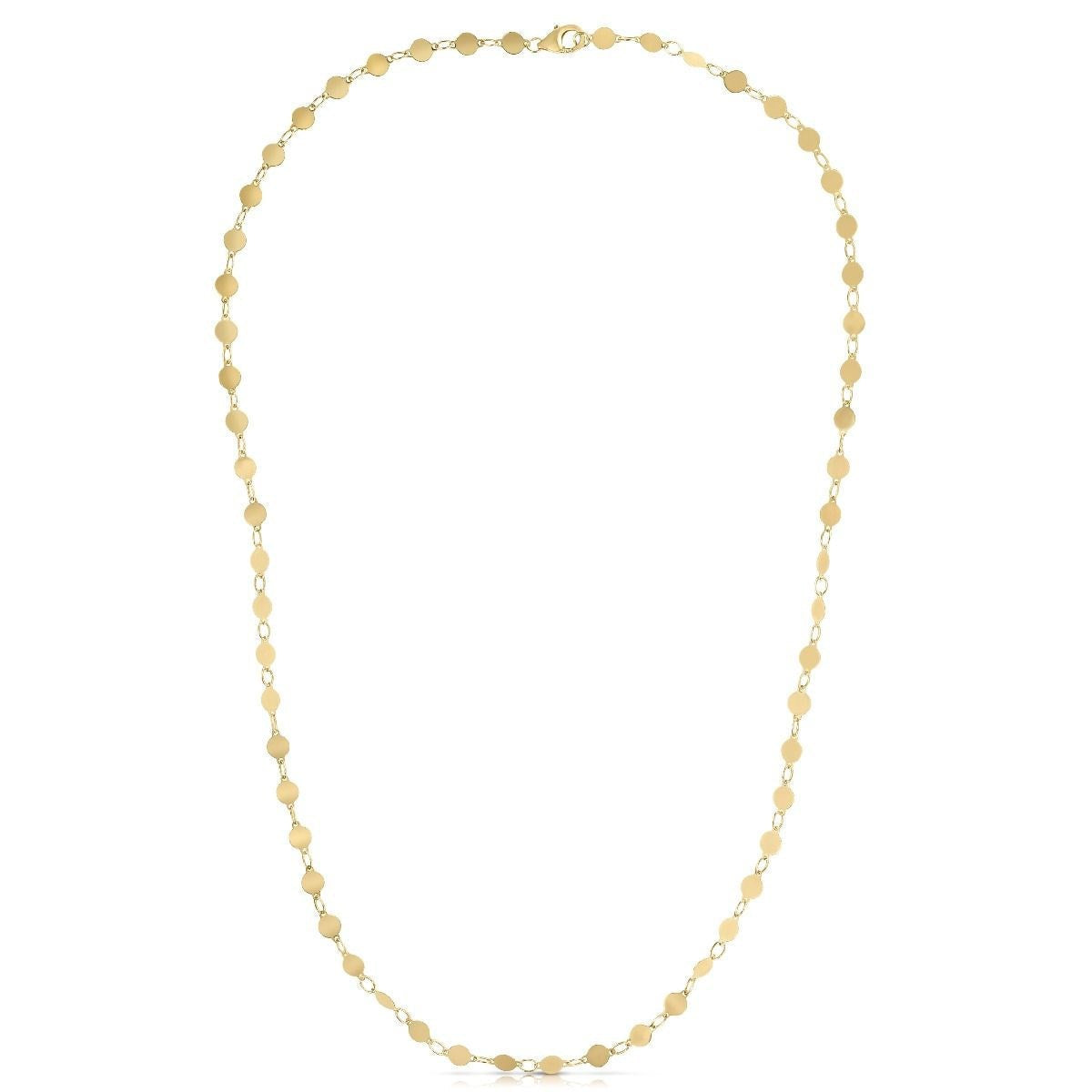 Collar de oro amarillo de 14k con círculos pulidos