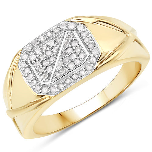 Anillo de plata de ley .925 con diamante blanco auténtico de 0,24 quilates
