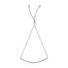 14k White Gold Smooth Curved Bar Lariat Design Bracelet