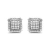 10K White Gold 1.0 Cttw Diamond  Composite with Halo Stud Earrings (H-I Color, I1-I2 Clarity)