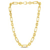 14k Yellow Gold Italian Alternating Paperclip Oval Links Chain Necklace