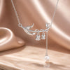 925 Sterling Silver Necklace with Quality Shell Pearl & Platinum Plating, 380mm Length for Women