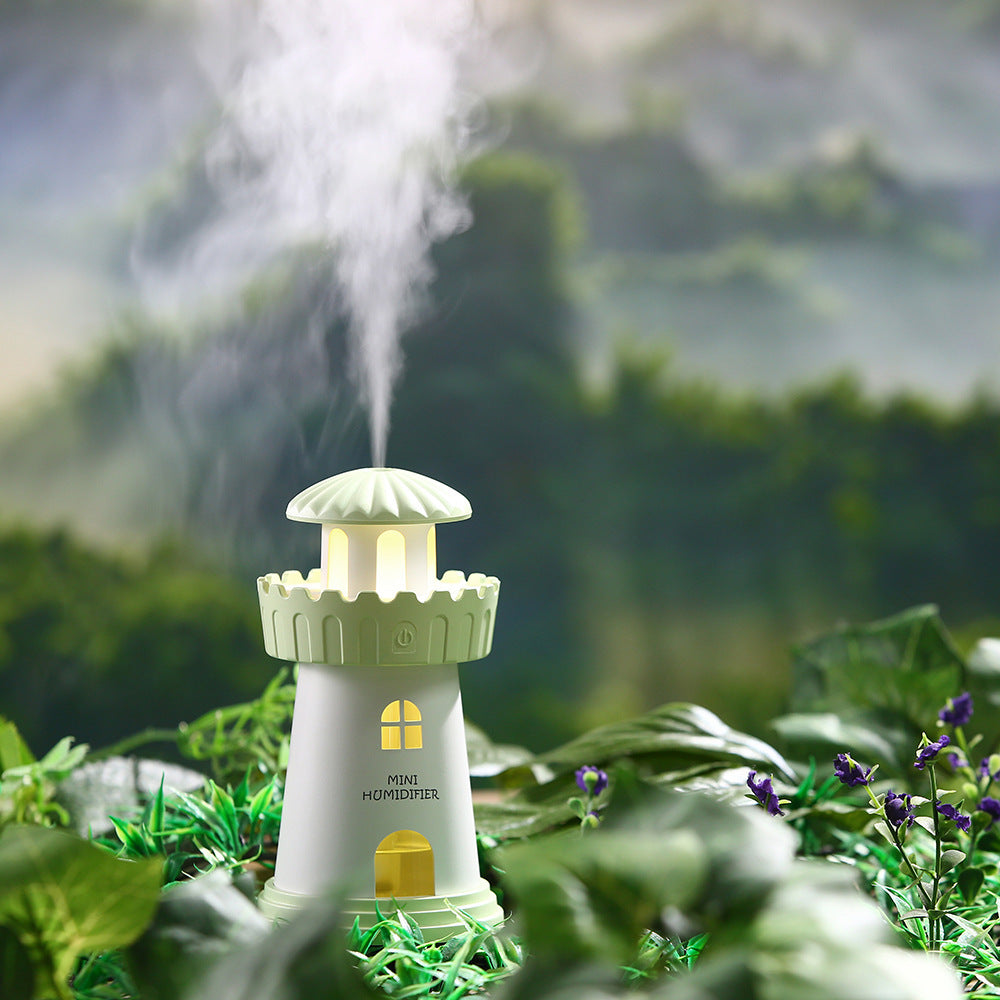 Lighthouse Humidifier Mini Night Light Mute Desktop Air USB Humidifier Creative Gift