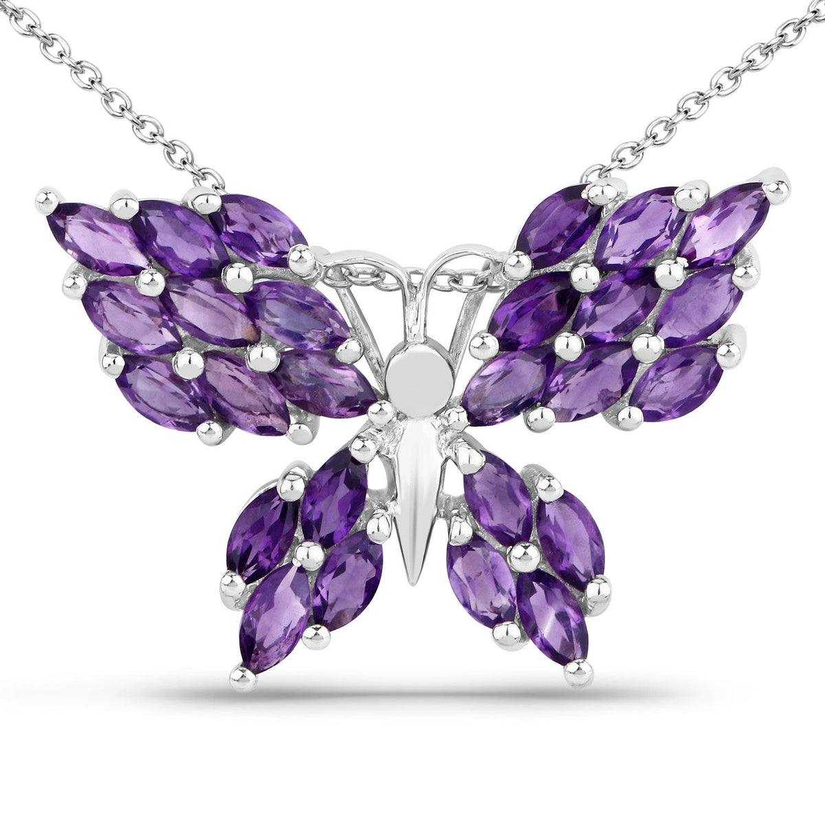 Colgante de plata de ley .925 con amatista auténtica de 3.90 quilates