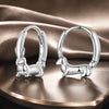 925 Sterling Silver White Gold Plated Hoop Earrings for Women