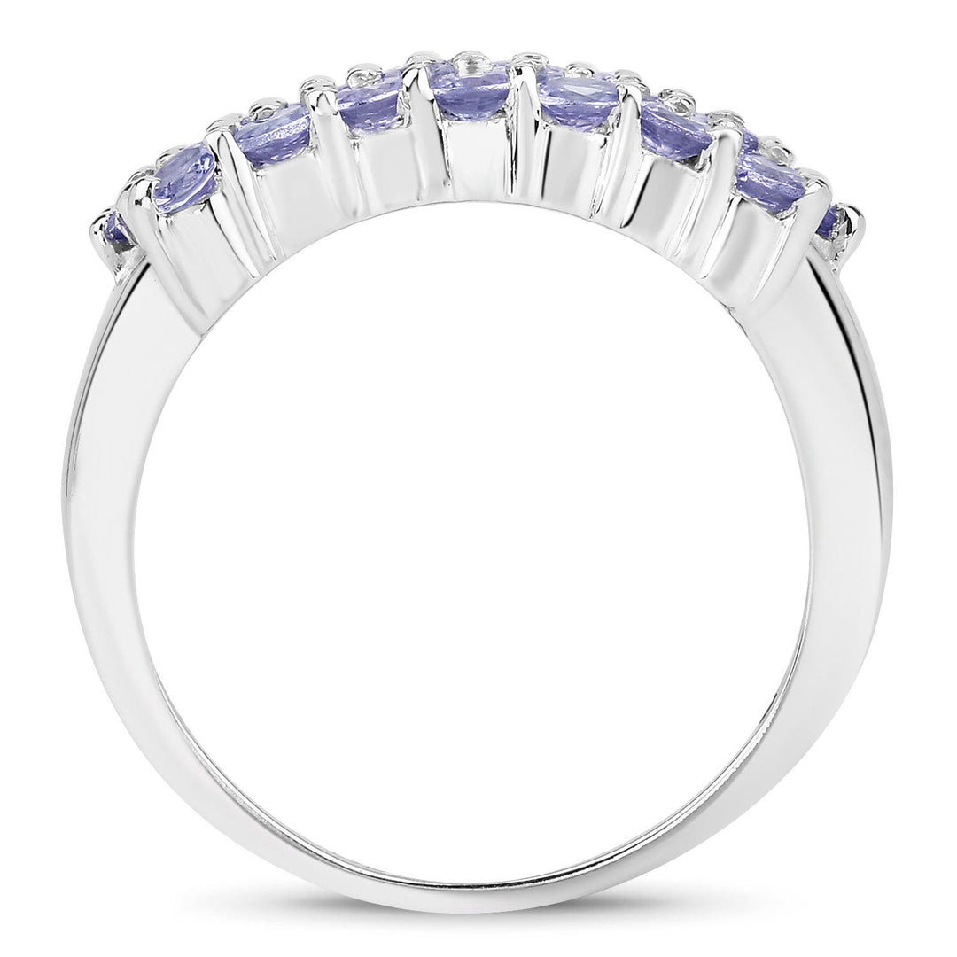 1.54 Carat Genuine Tanzanite .925 Sterling Silver Ring