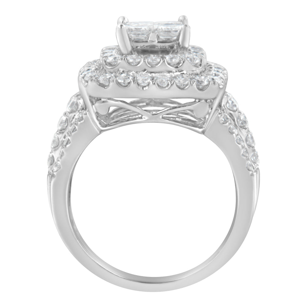 14KT White Gold Round and Princess Diamond Ring (2 1/4 cttw, H-I Color, SI1-SI2 Clarity)