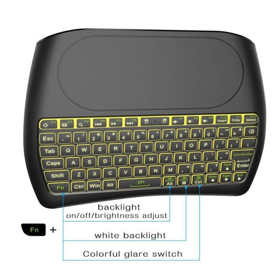 78-Key Wireless Keyboard with TouchPad - Versatile and Compact - English, Spanish, and Russian