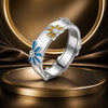 925 Sterling Silver Enamel Ring Size 6.0 for Women