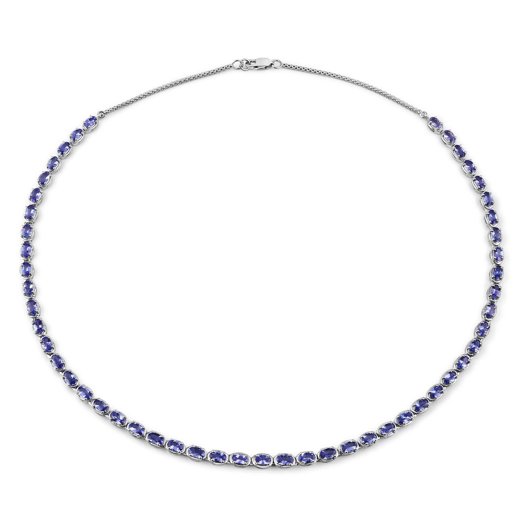10.00 Carat Genuine Tanzanite .925 Sterling Silver Necklace