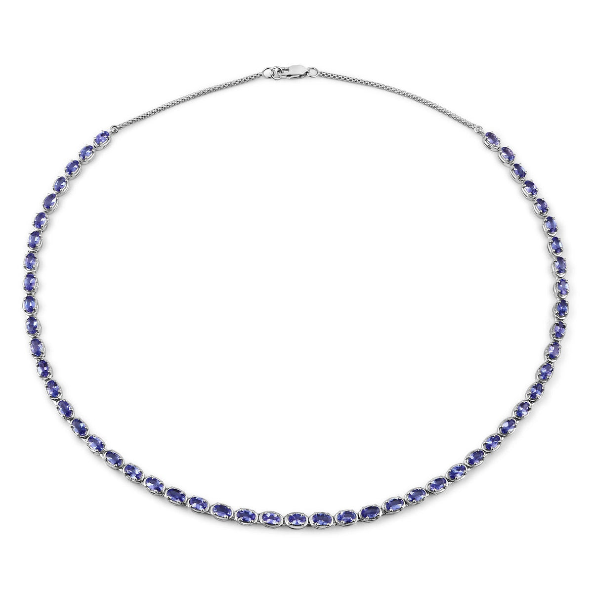 Collar de plata de ley .925 con tanzanita genuina de 10.00 quilates