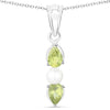 1.40 Carat Genuine Peridot and Pearl .925 Sterling Silver Pendant