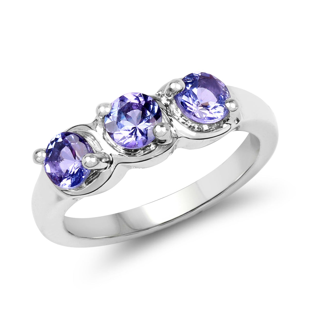 Anillo de Plata de Ley .925 con Tanzanita Genuina de 1,05 Quilates