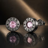 925 Sterling Silver Earrings with Black Gold Plating and CZ