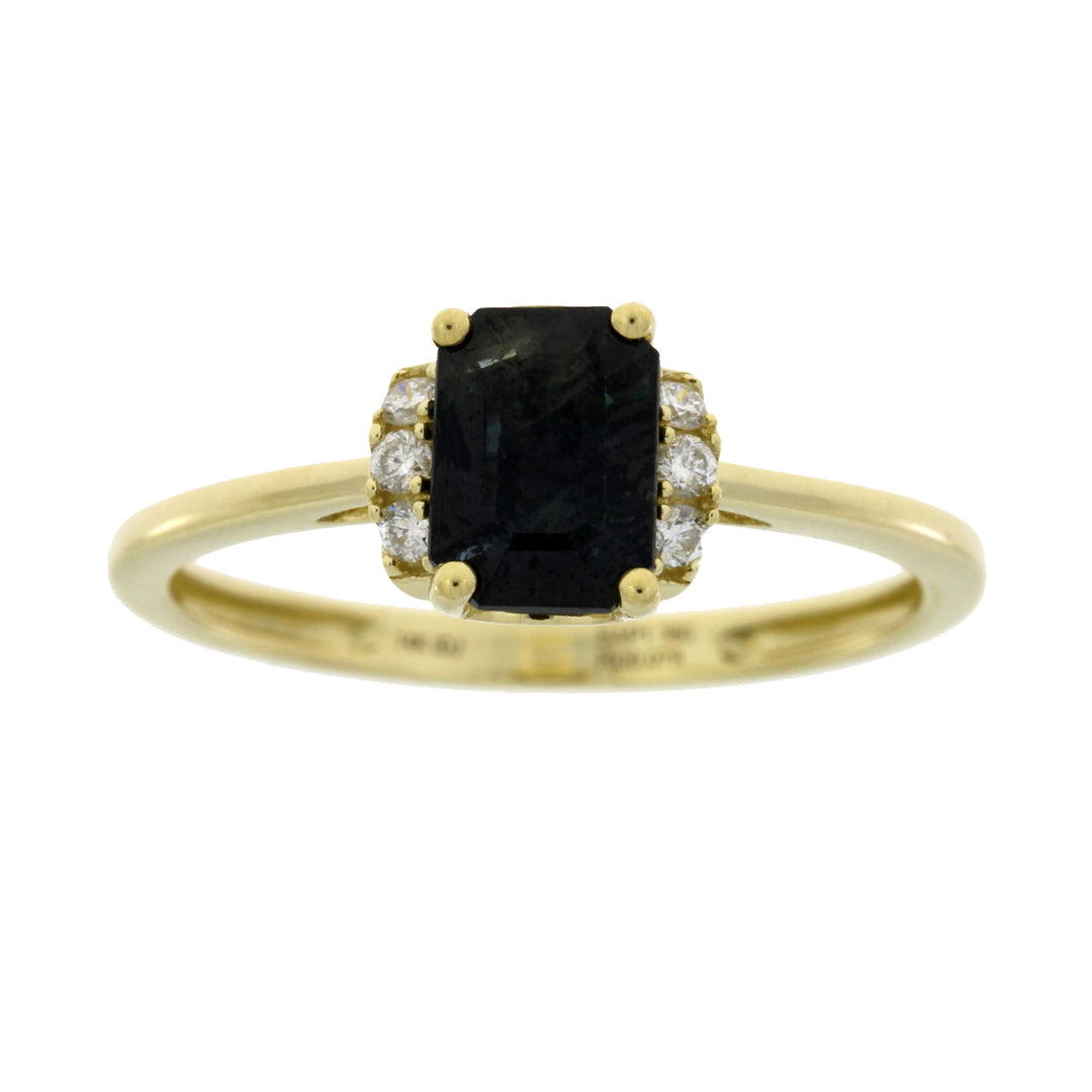 Genuine 1.38ct Sapphire Diamond Ring 14KT Yellow Gold