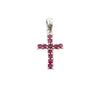 .21ct Ruby Cross Religious Pendant 10KT White Gold