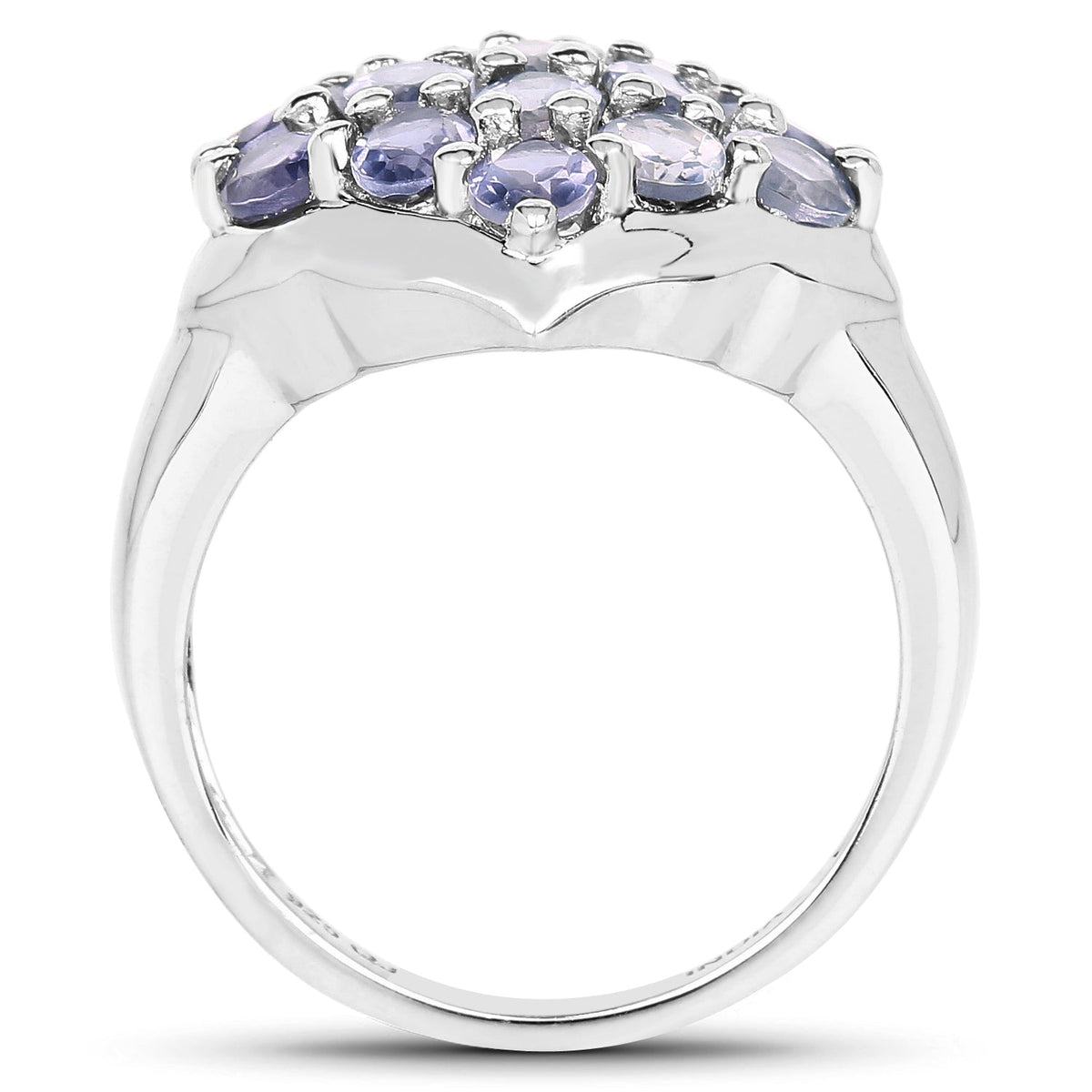 Anillo de plata de ley .925 con iolita genuina de 2.38 quilates