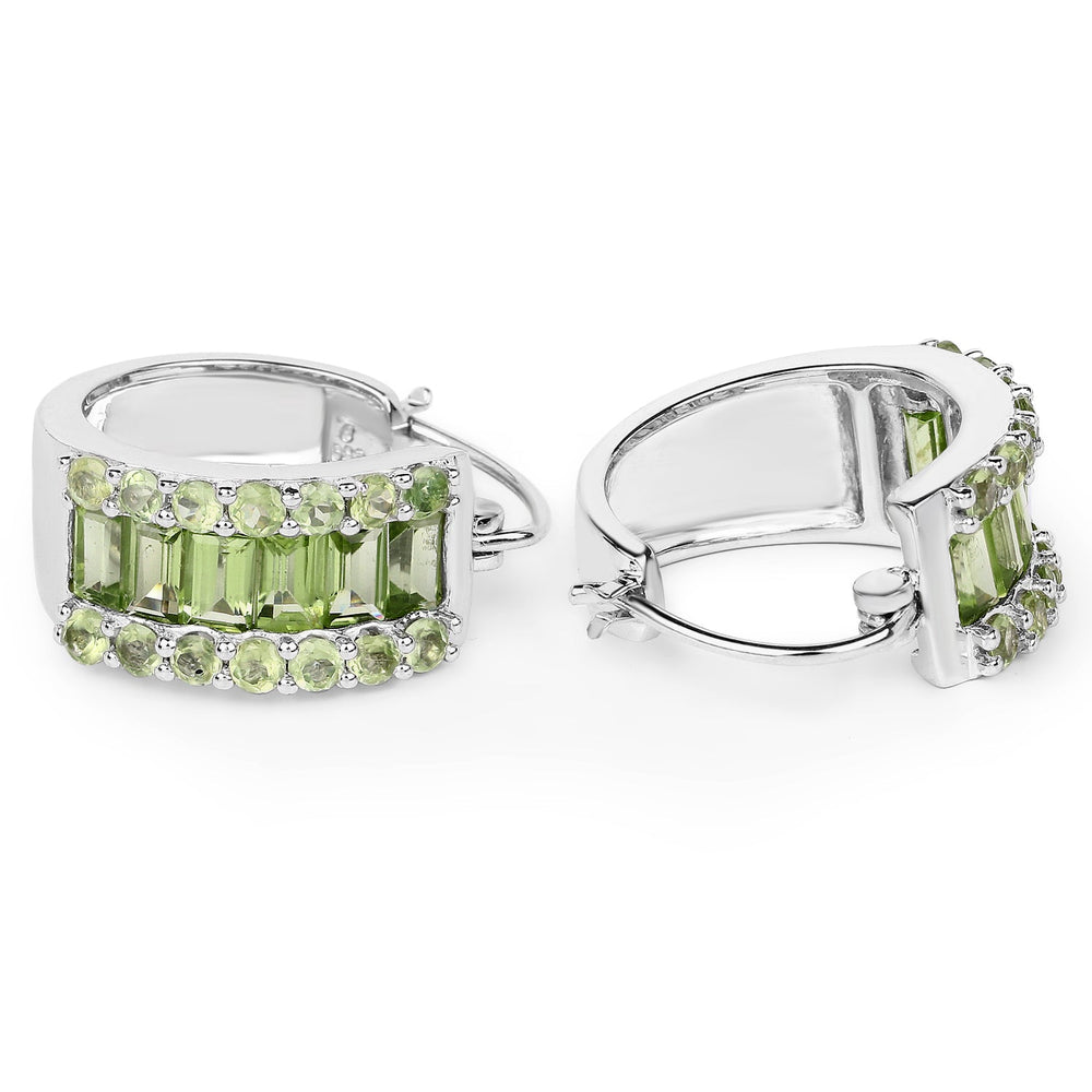 4.96 Carat Genuine Peridot .925 Sterling Silver Earrings