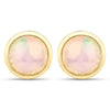 1.00 Carat Genuine Ethiopian Opal .925 Sterling Silver Earrings