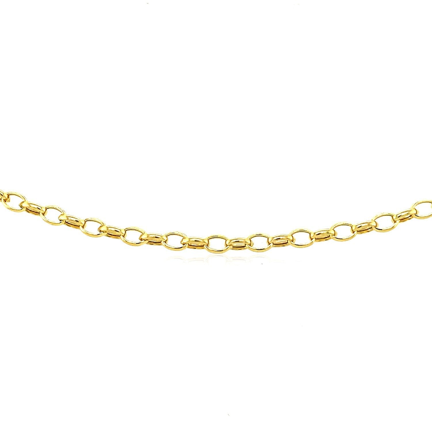 Cadena Rolo Ovalada de Oro Amarillo de 14k y 3.2mm