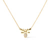 10K Yellow Gold Diamond Accented Bumble Bee Pendant 18