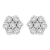 14K White Gold 1/2 cttw Round-Cut Diamond Floral Stud Earrings (I-J Color, SI2-I1 Clarity)