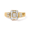 10K Yellow Gold 1/2 Cttw Diamond Composite and Halo Ring (H-I Color, SI1-SI2 Clarity) - Ring Size 7