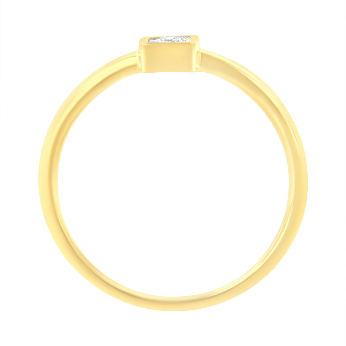 Anillo de promesa de plata de ley .925 chapado en oro amarillo de 14K con diamantes de 1/20 quilates en engaste milagro (color J-K, claridad I1-I2) - Talla 6
