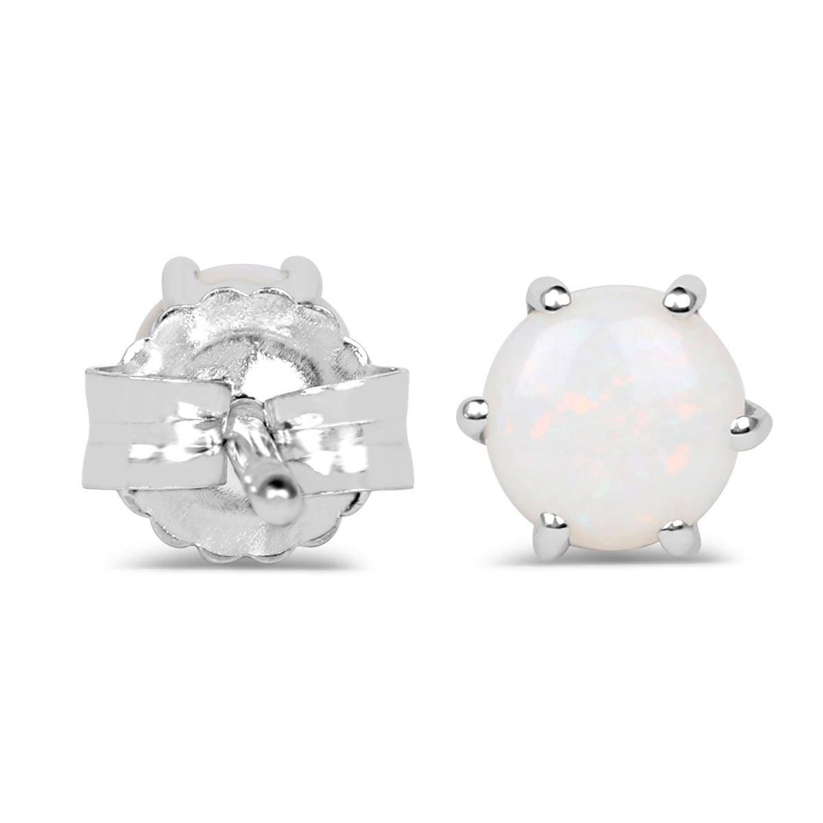 0.74 Carat Genuine Opal .925 Sterling Silver Earrings - image 3 of 6
