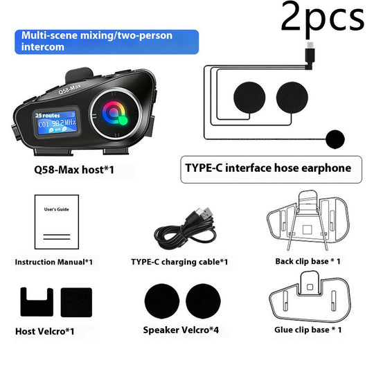 Mixing Intercom Helmet Bluetooth-compatible Headset With FM TF Card