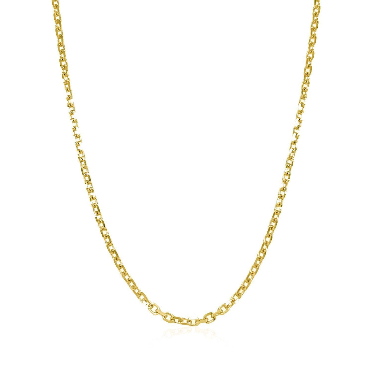 Cadena de eslabones tipo cable de corte diamante en oro amarillo de 18k (1.90 mm)