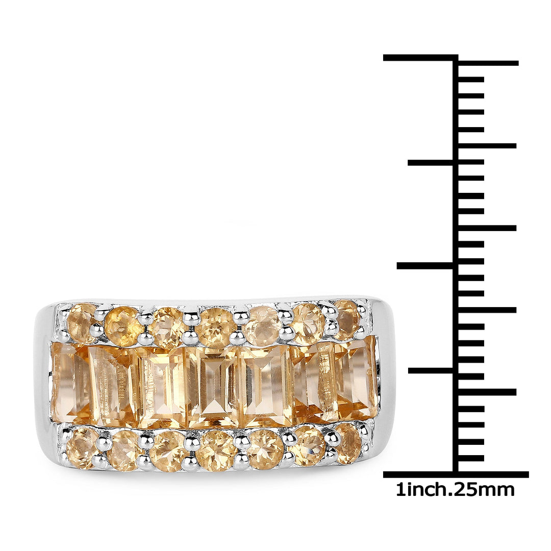 3.08 Carat Genuine Citrine .925 Sterling Silver Ring