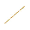 14k Yellow Gold Italian Alternating Paperclip Round Links Bracelet (8.00 mm)