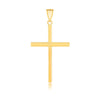 14k Yellow Gold Polished Flat Cross Pendant