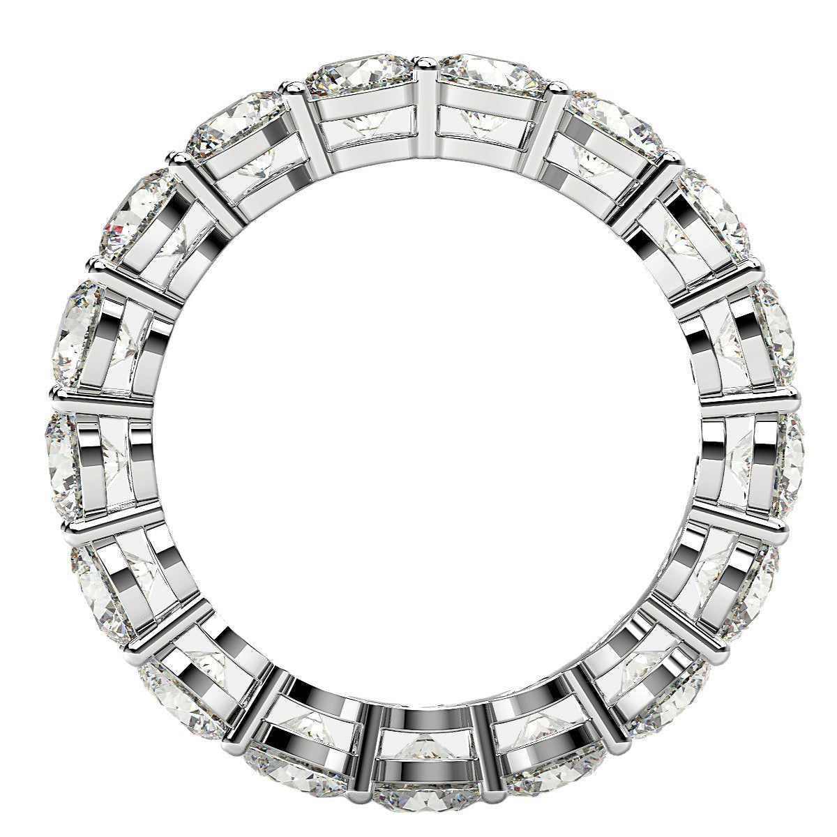 Anillo de Eternidad con Diamantes Redondos Cultivados en Laboratorio de Oro Blanco de 14k (3 quilates, FG/VS2)