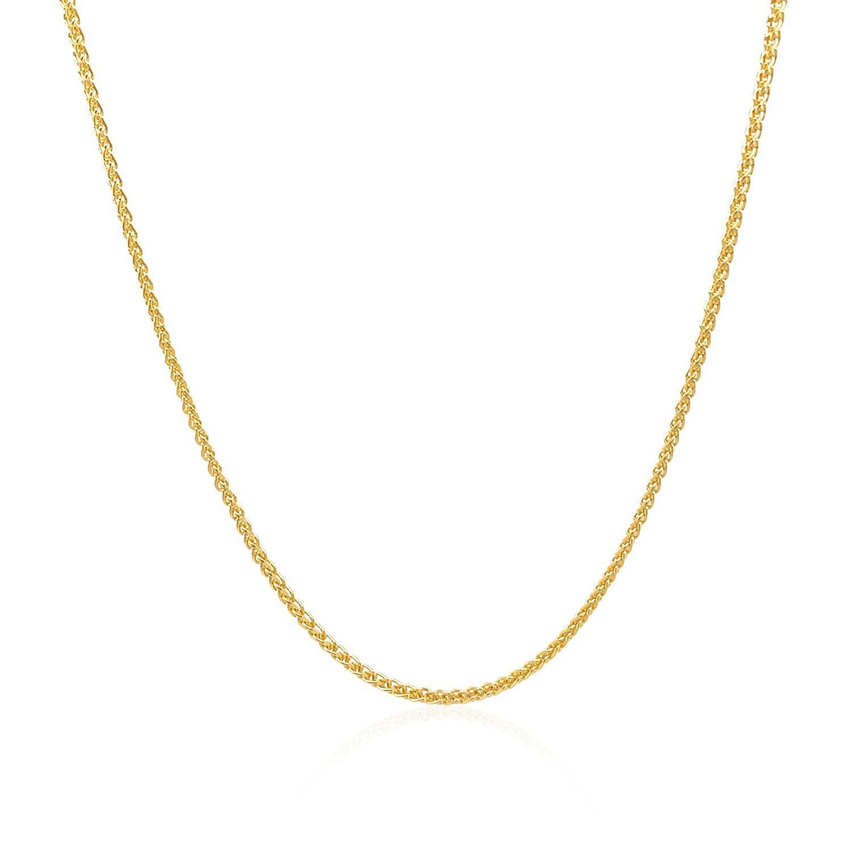 Cadena redonda de oro amarillo de 14k y 1.2mm