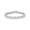 14K White Gold 7 3/8 Cttw Round Brilliant Diamond Floral Cluster and S Link Bracelet (H-I Color, SI2-I1 Clarity) - 7