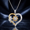 925 Sterling Silver Plated Gold Moissanite Necklace with Pavé Setting for Women