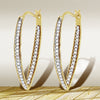 10K Yellow Gold 1/2 Cttw Round-Cut Diamond Modern Hoop Earrings (I-J Color, I2-I3 Clarity)