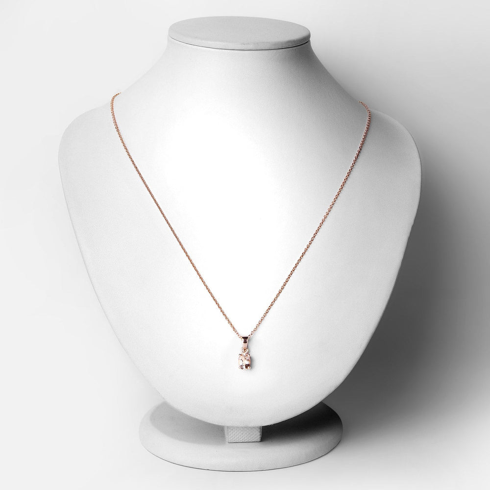 0.70 Carat Genuine Morganite .925 Sterling Silver Pendant