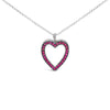 18K 1/3 Cttw Diamond and Red Ruby Open Heart with Black Rhodium 18
