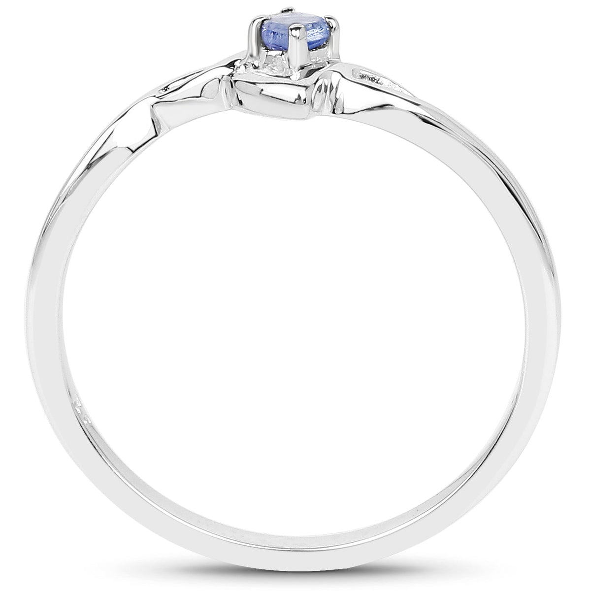 0.07 Carat Genuine Tanzanite .925 Sterling Silver Ring - изображение 2 из 6