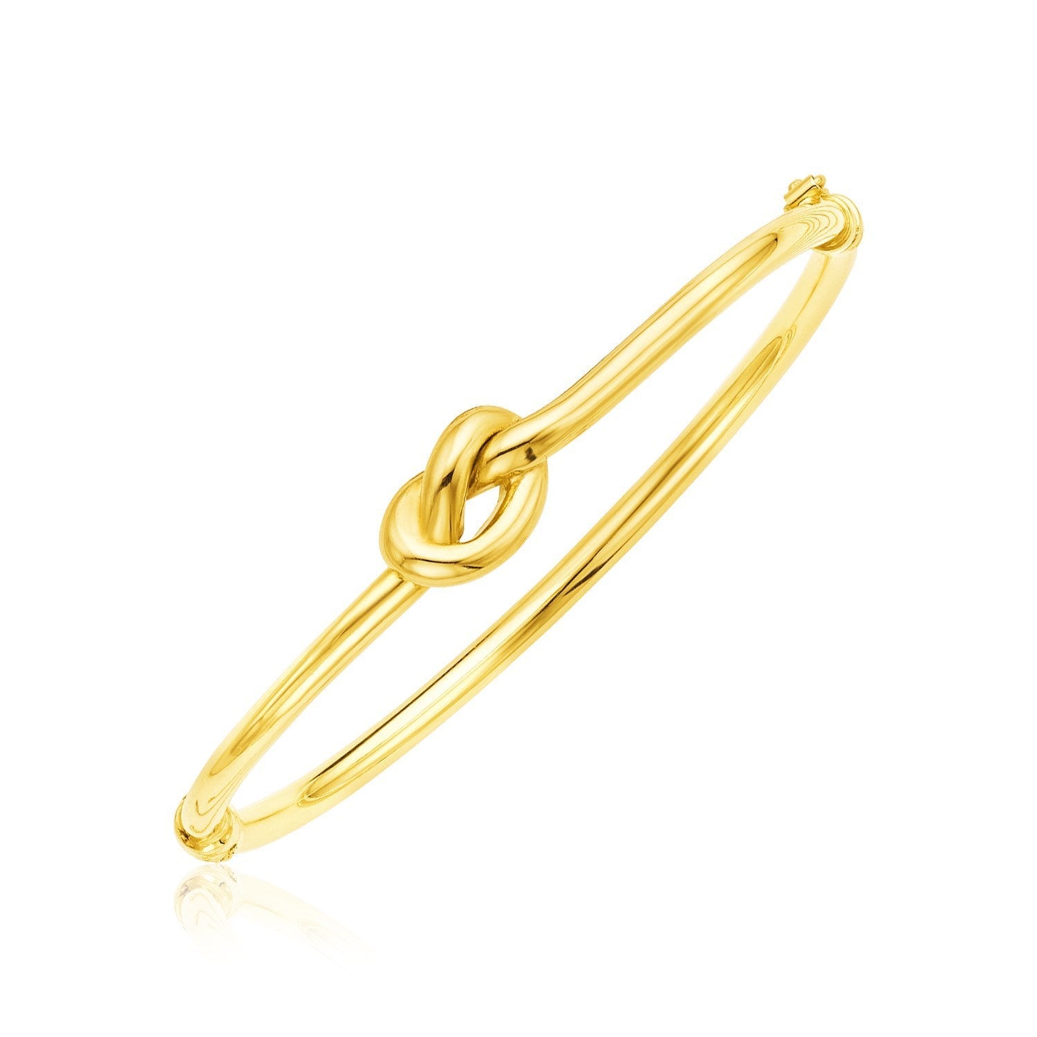 Pulsera Brazalete de Oro Amarillo de 14k con Nudo Pulido