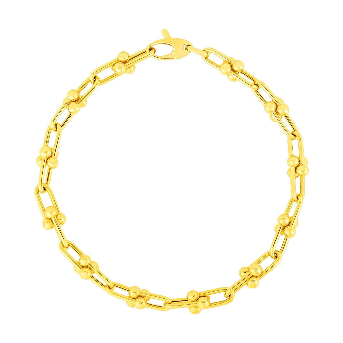 Pulsera de cadena Jax de oro amarillo de 14k y 7 1/2 pulgadas