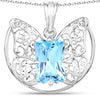 11.10 Carat Genuine Swiss Blue Topaz .925 Sterling Silver Pendant